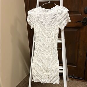 Elegant White Textured Dress
